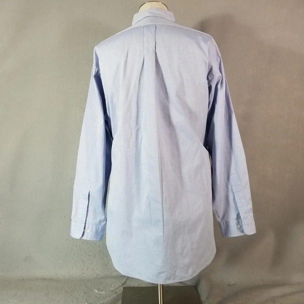 Ralph Lauren shirt men's XL 17.5 Yarmouth button‎ down blue long sleeve preppy